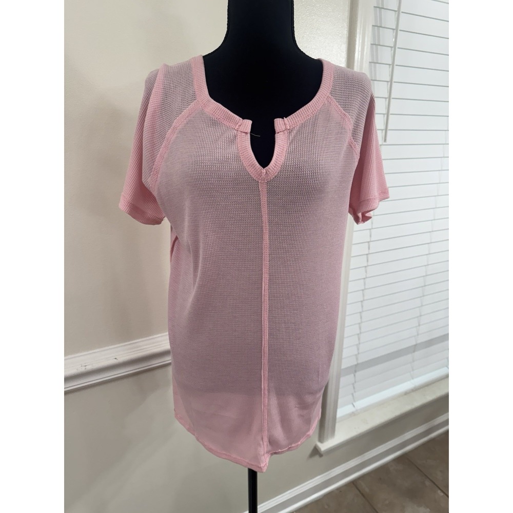 Hemish USA Womens T‎ Shirt Pink V Neck M